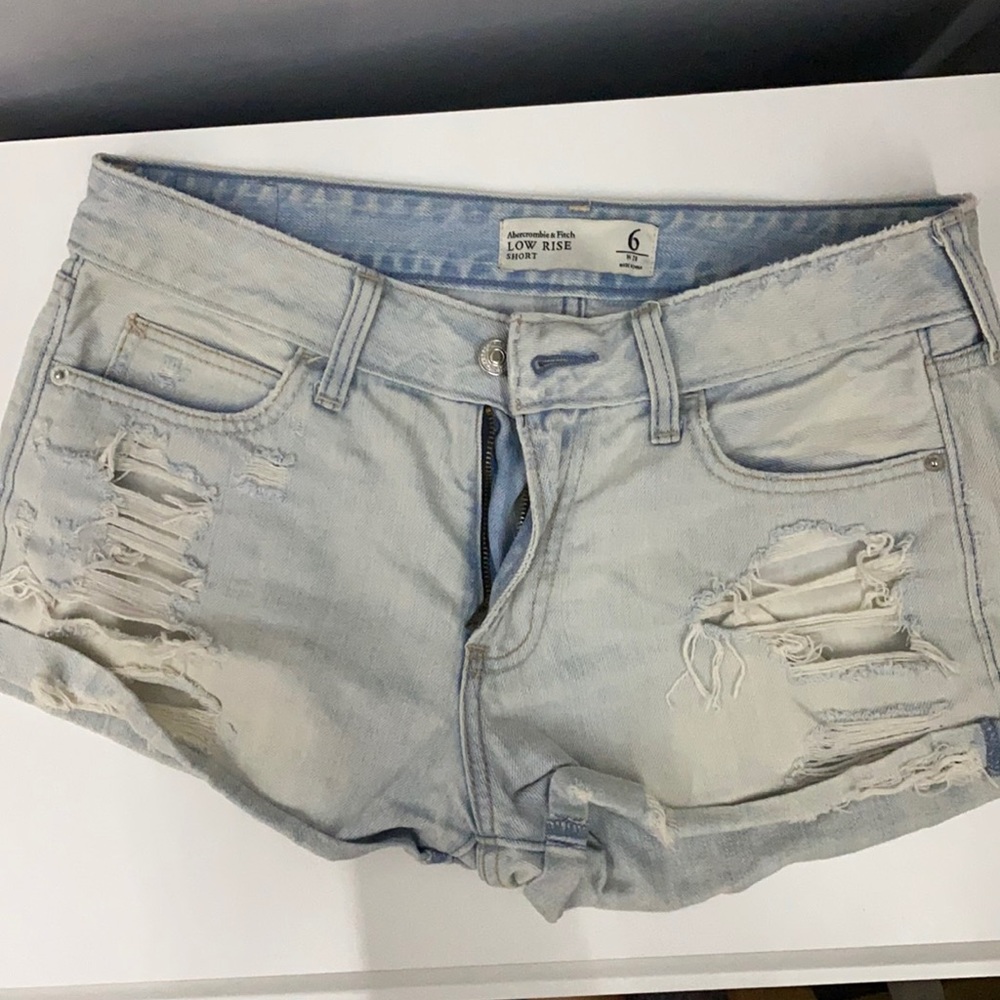 Abercrombie and Fitch low rise ripped jeans shorts